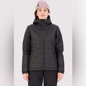 Mons Royale Womens Nordkette Insulation Hood Jacket, Black, Small - NWT